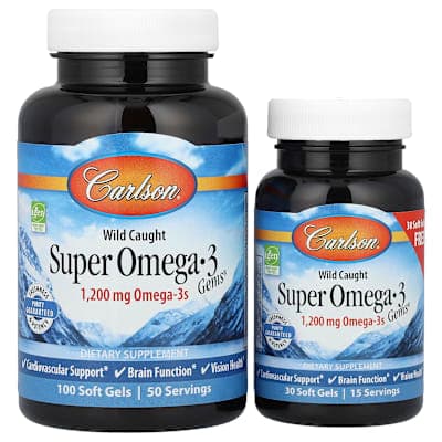 Carlson, Wild Caught Super Omega-3 Gems®, 100 + 30 Soft Gels