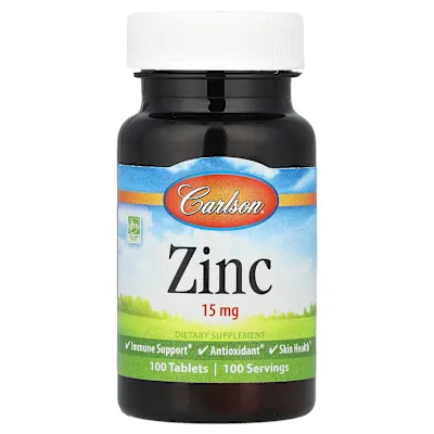 Carlson, Zinc, 15 mg, 100 Tablets