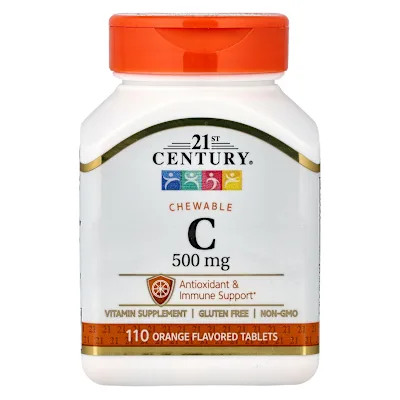 21st Century, Chewable Vitamin C, Orange , 500 mg, 110 Tablets