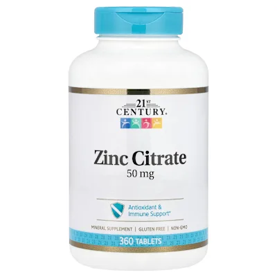 21st Century, Zinc Citrate, 50 mg, 360 Tablets