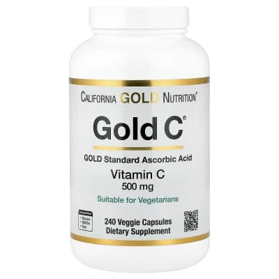 California Gold Nutrition, Gold C®, USP Grade Vitamin C, 500 mg, 240 Veggie Capsules
