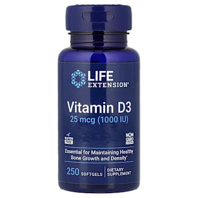 Life Extension, Vitamin D3, 25 mcg (1,000 IU), 250 Softgels