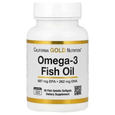California Gold Nutrition, Omega-3 Fish Oil, 30 Fish Gelatin Softgels (1,250 mg per Softgel)