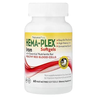 NaturesPlus, Hema-Plex® Iron, 60 Fast-Acting Softgels