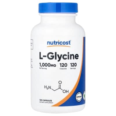 Nutricost, L-Glycine, 1,000 mg, 120 Capsules