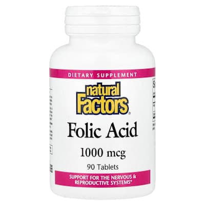 Natural Factors, Folic Acid, 90 Tablets