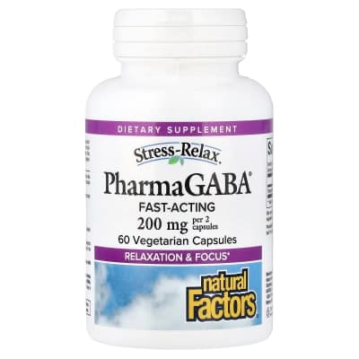 Natural Factors, Stress-Relax®, Pharma GABA®, 60 Vegetarian Capsules (100 mg per Capsule)