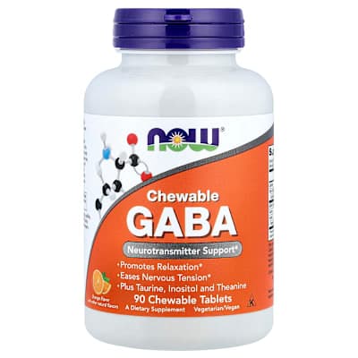 NOW Foods, Chewable GABA, Orange, 90 Chewable Tablets
