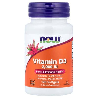 NOW Foods, Vitamin D3, 2,000 IU, 120 Softgels