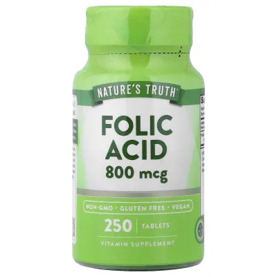 Nature's Truth, Folic Acid, 800 mcg, 250 Tablets