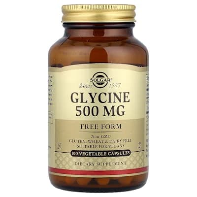 Solgar, Glycine, 500 mg, 100 Vegetable Capsules