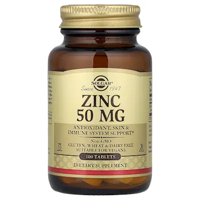 Solgar, Zinc, 50 mg, 100 Tablets