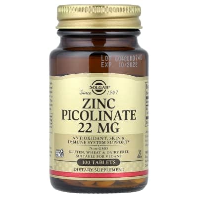 Solgar, Zinc Picolinate, 22 mg, 100 Tablets