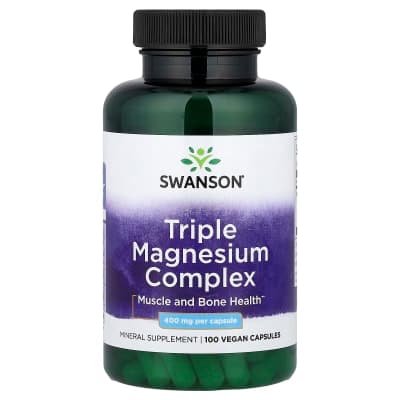Swanson Vitamins, Triple Magnesium Complex, 400 mg, 100 Vegan Capsules