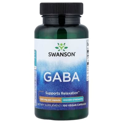Swanson Vitamins, GABA, 500 mg, 100 Vegan Capsules