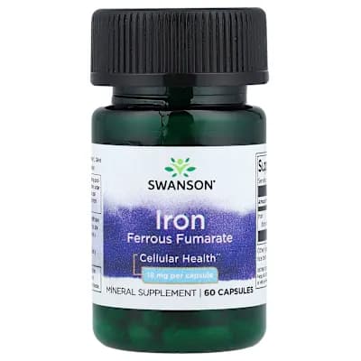 Swanson Vitamins, Iron Ferrous Fumarate, 18 mg, 60 Capsules